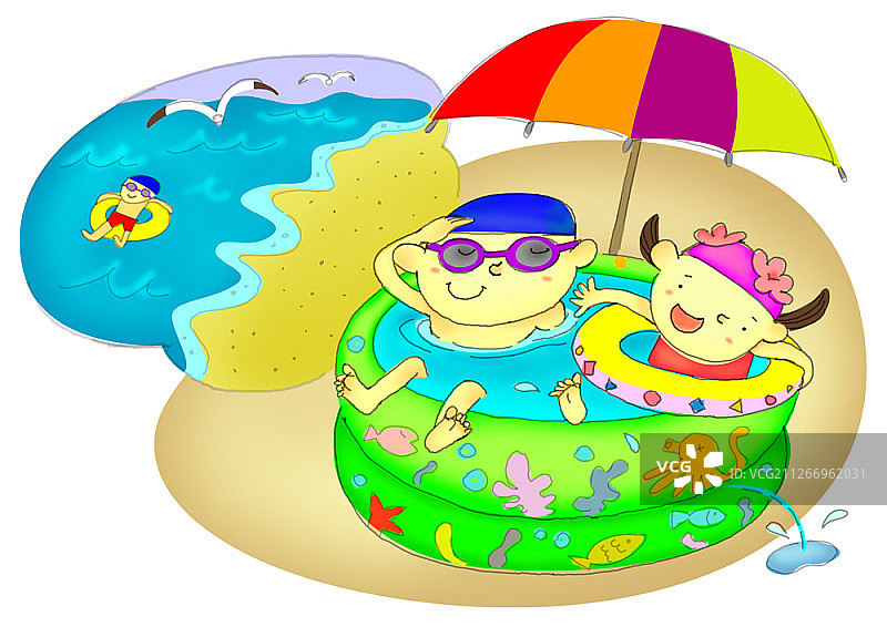 儿童度假插画图片素材