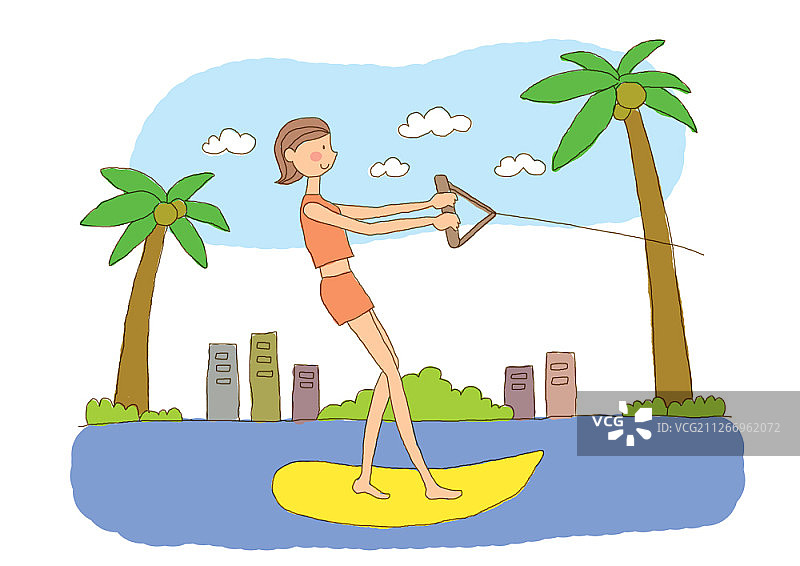 人们享受运动的插画图片素材