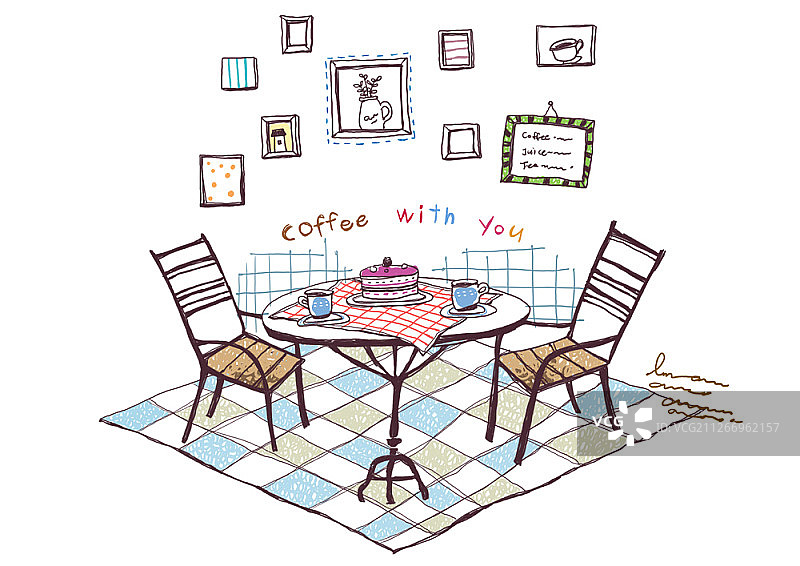 房屋物品线性插画图片素材