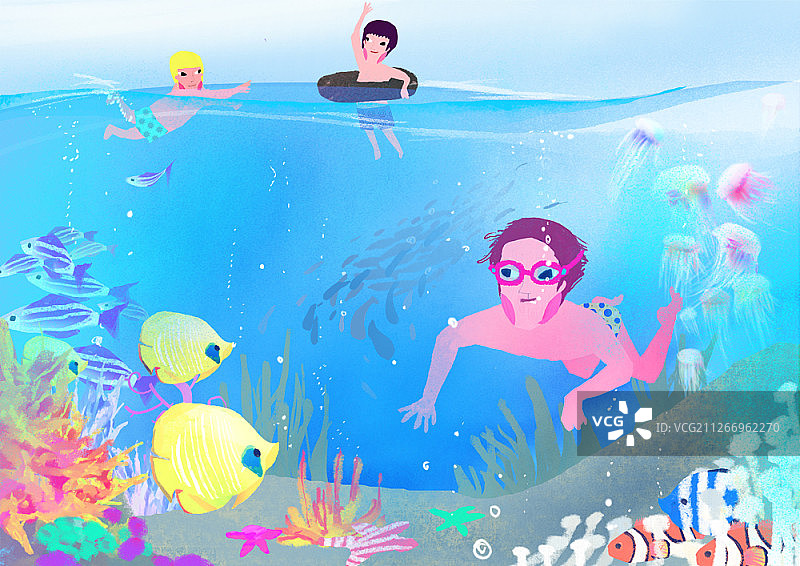 人们度假的插图图片素材