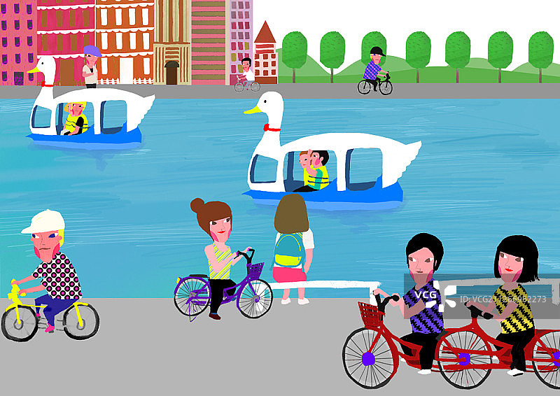 人们度假的插图图片素材