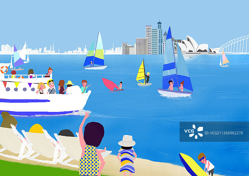 人们度假的插图图片素材