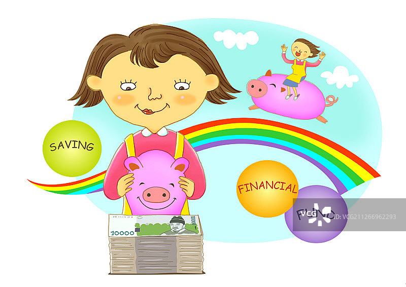 金融和房地产主题插画图片素材