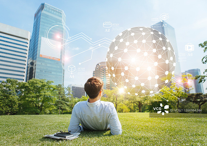 带有全息图的商业主题数字合成图像图片素材
