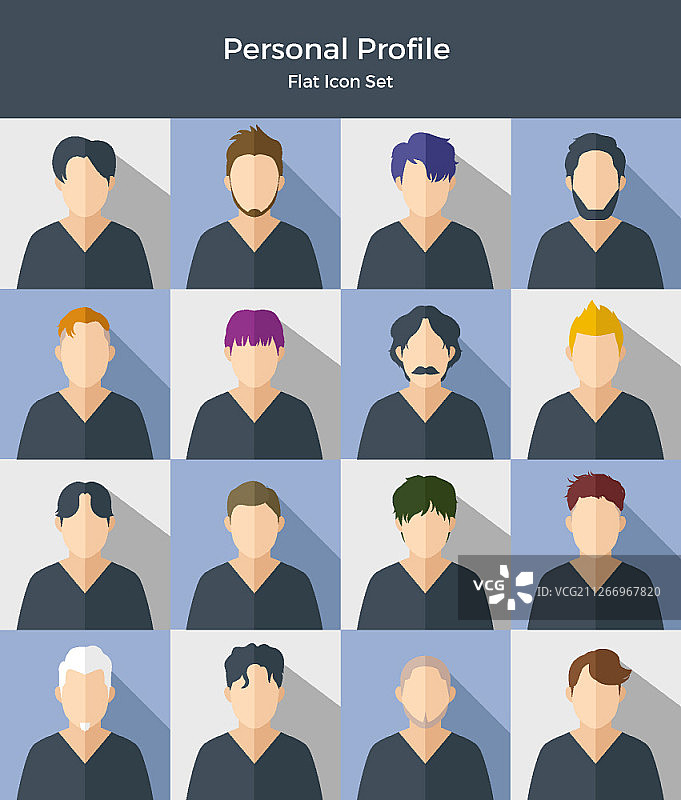 扁平风格人物图标集图片素材