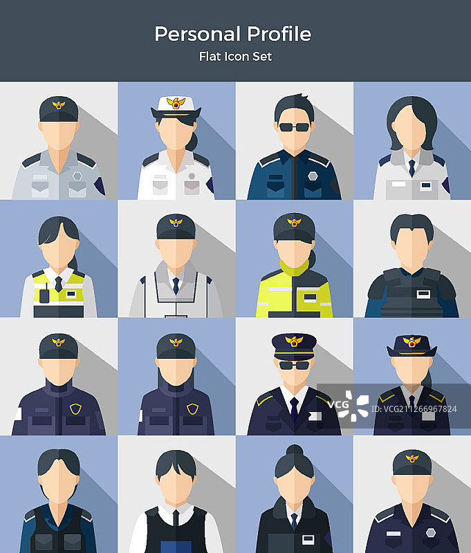 扁平风格人物图标集图片素材