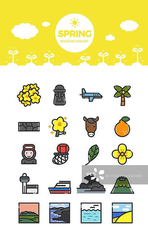 春日主题图标集图片素材