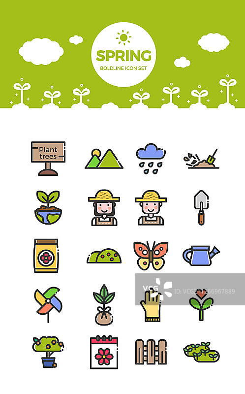 春日主题图标集图片素材