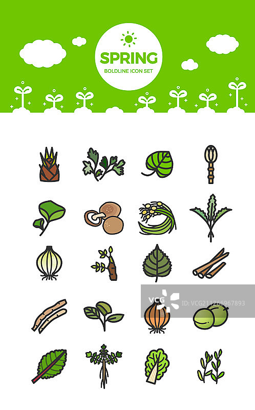 春日主题图标集图片素材