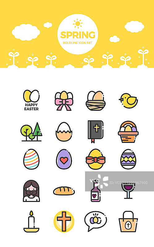 春日主题图标集图片素材