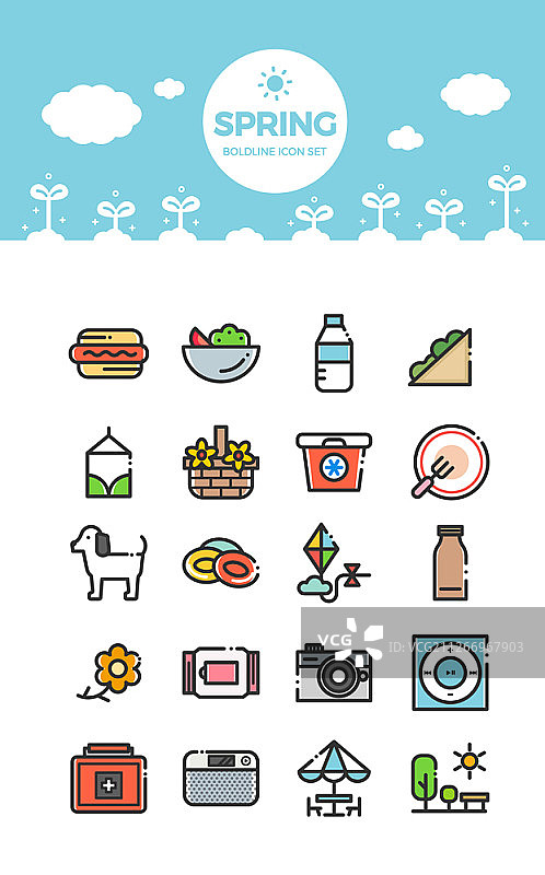 春日主题图标集图片素材