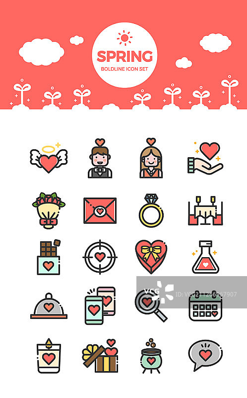 春日主题图标集图片素材