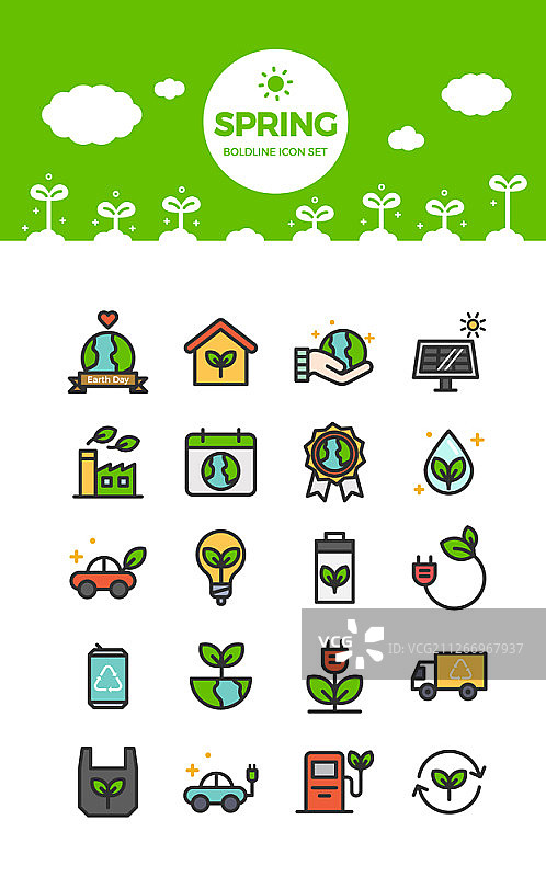 春日主题图标集图片素材