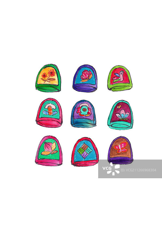 韩国传统道具的插图图片素材