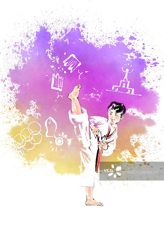 儿童水彩插画图片素材