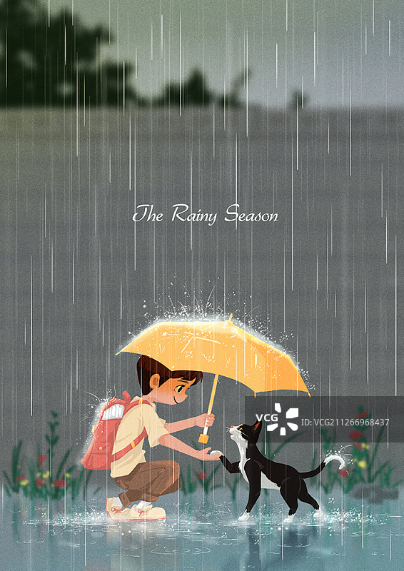 雨天插画图片素材