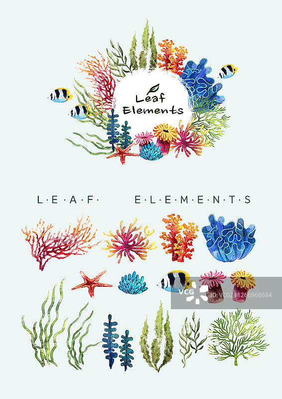 树叶元素合集图片素材