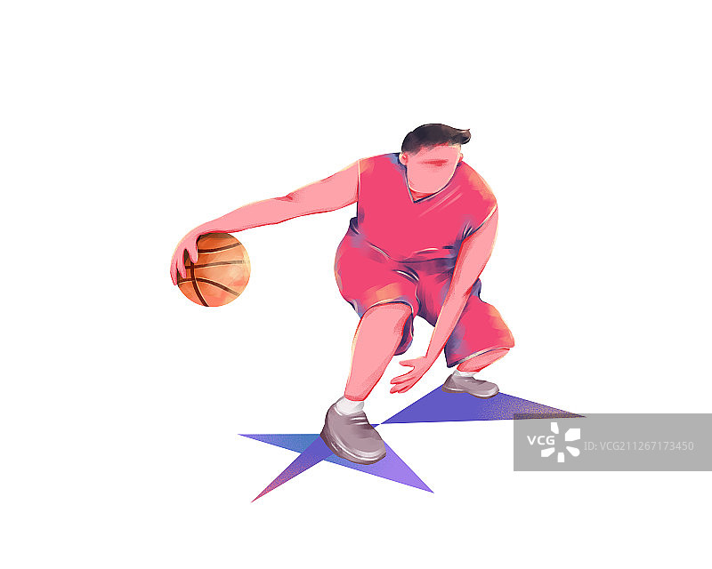 插画运动抽象几何篮球人物元素图片素材