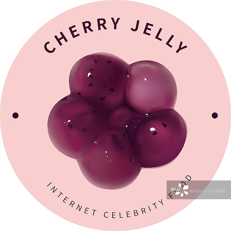 AI鼠绘网红樱花果冻CHERRY JELLY图片素材