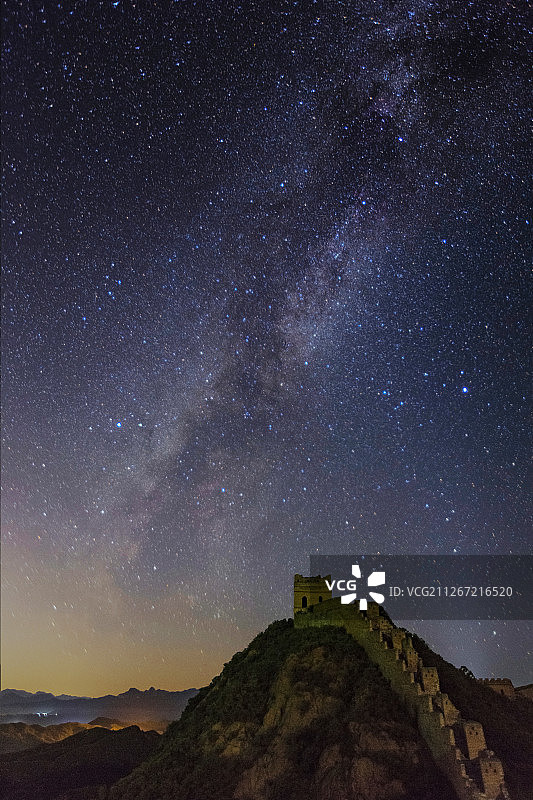 星空下的长城图片素材