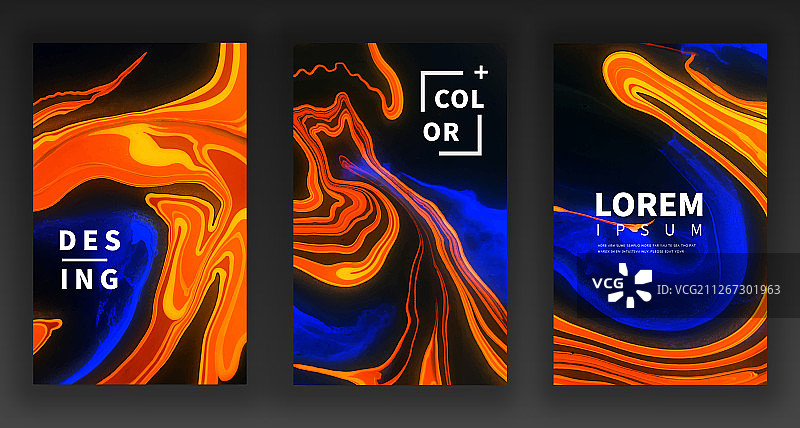 抽象流体艺术装饰画之金色熔岩图片素材