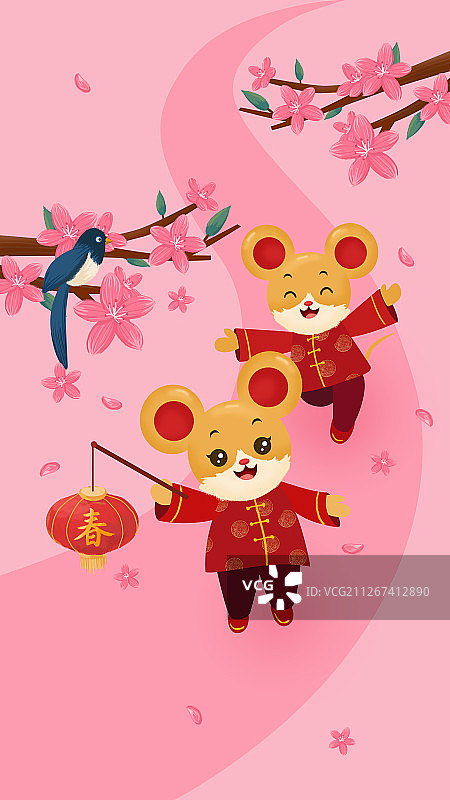 鼠年迎春立春图片素材