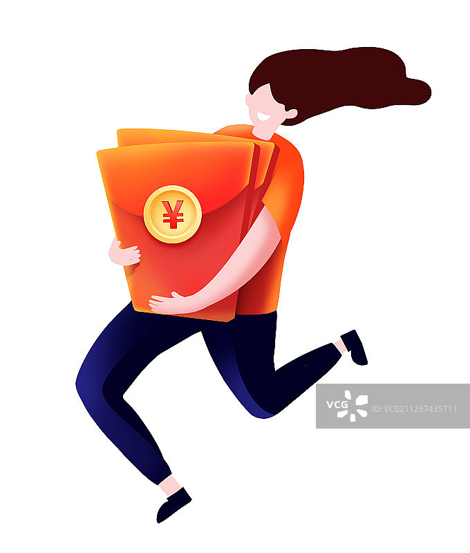 送红包的女人图片素材
