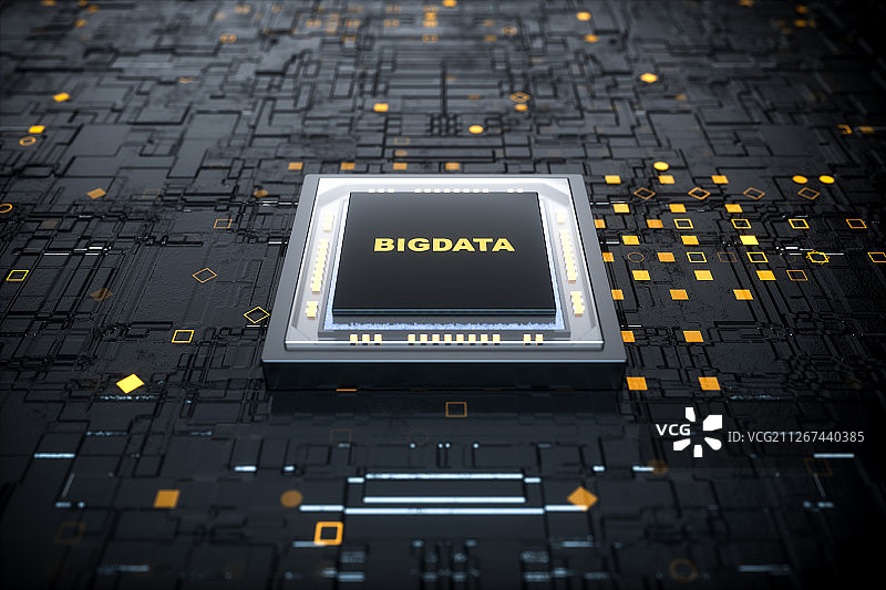 大数据芯片电路主板三维图形图片素材
