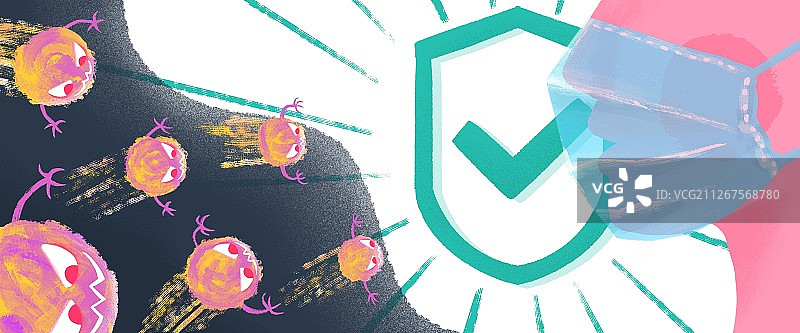 病毒来袭防御疾病戴口罩图片素材