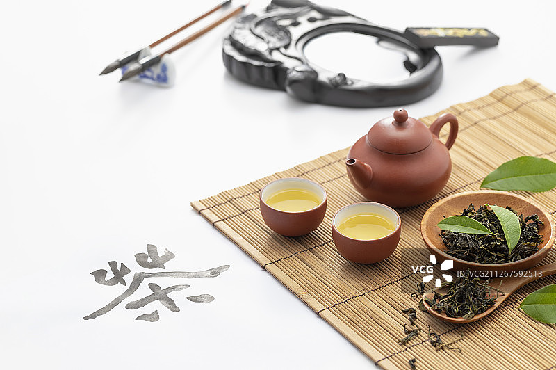 中國茶及文房四寶图片素材
