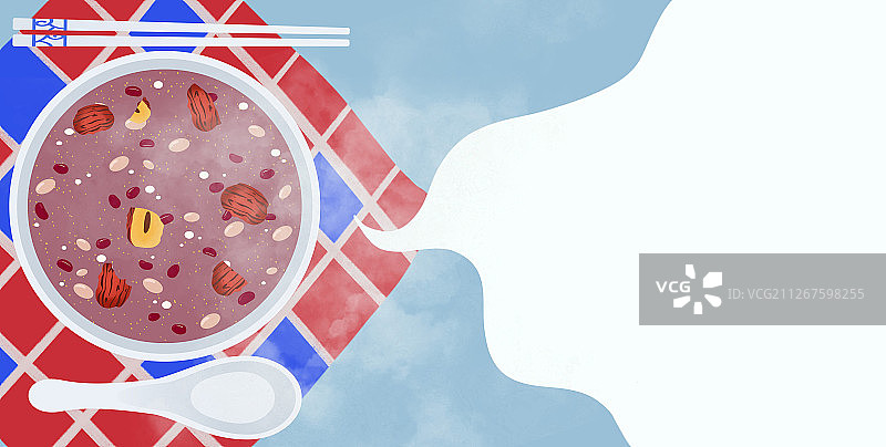 农历十二月初八腊八节吃腊八粥图片素材