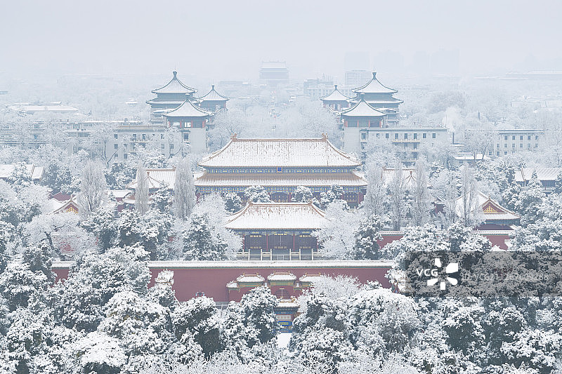 北京雪后城市风光图片素材