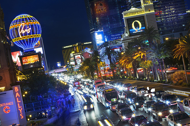 拉斯维加斯大道夜景图片素材