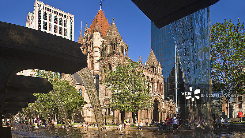 科普利广场和三一教堂图片素材