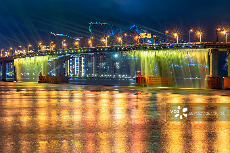 温州瓯越大桥夜景图片素材