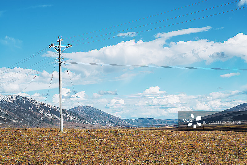 毛垭草原上的美丽天空图片素材