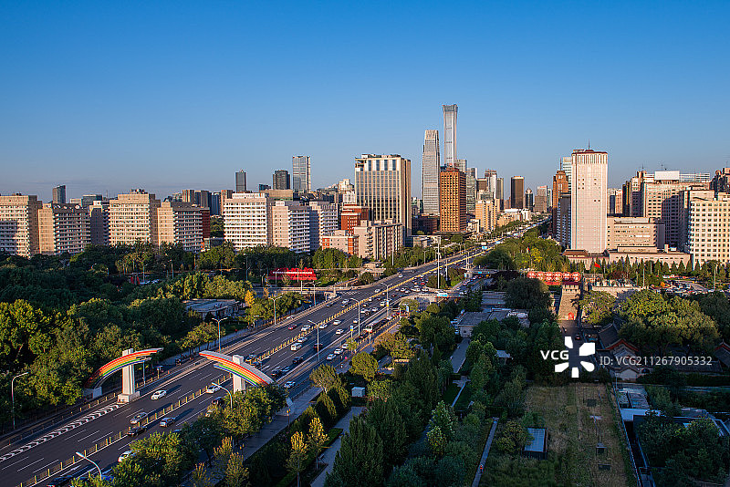 远眺建国门桥图片素材