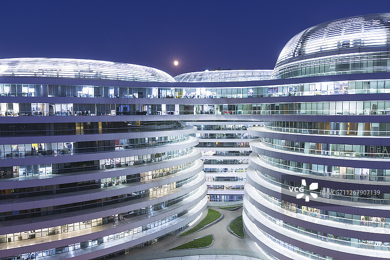 银河SOHO局部夜景图片素材