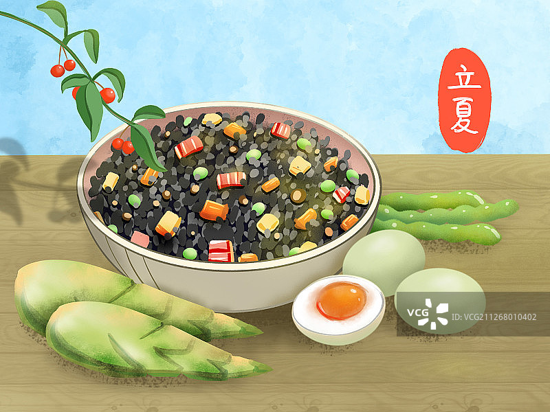 立夏节气食物立夏饭图片素材
