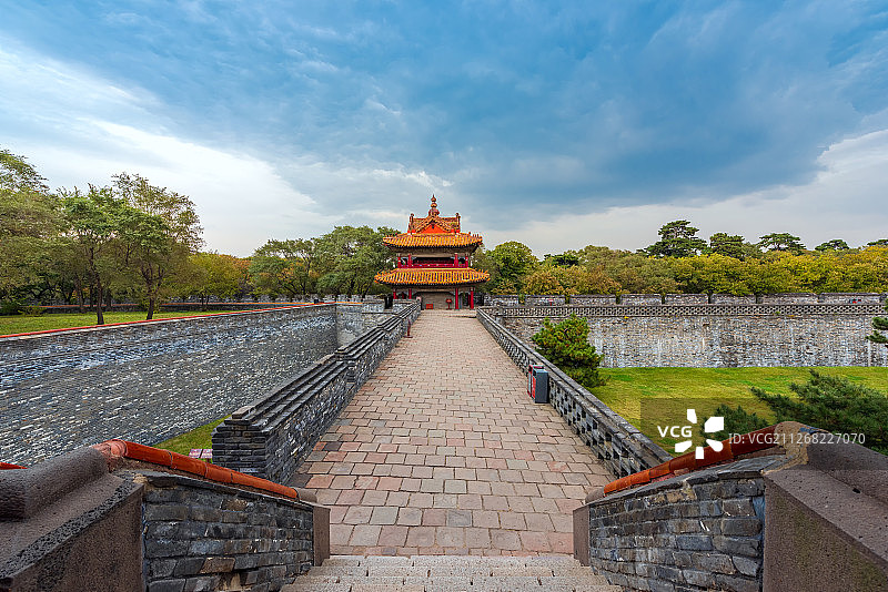 亚洲中国辽宁省沈阳市北陵公园清昭陵明楼图片素材