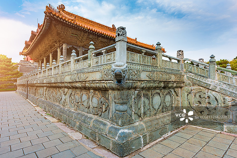 亚洲中国辽宁省沈阳市北陵公园清昭陵隆恩殿图片素材