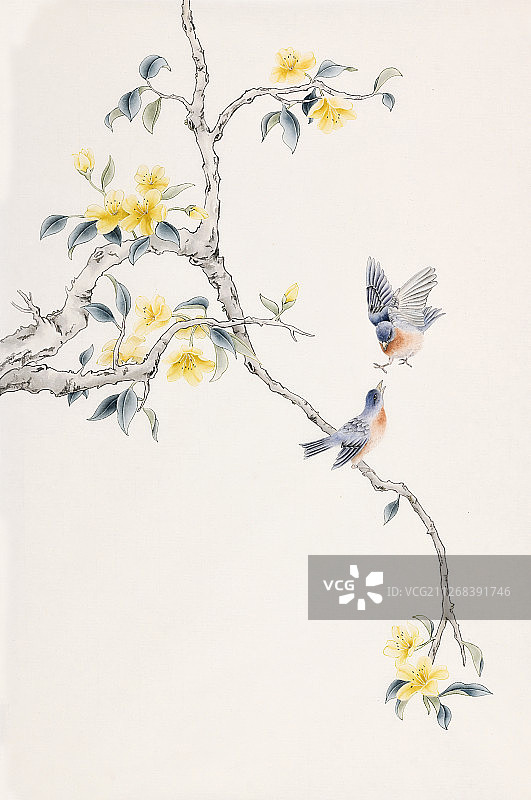 春明禽戏图片素材