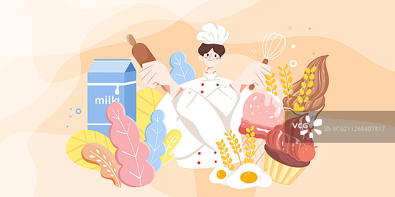美食男生横板图片素材