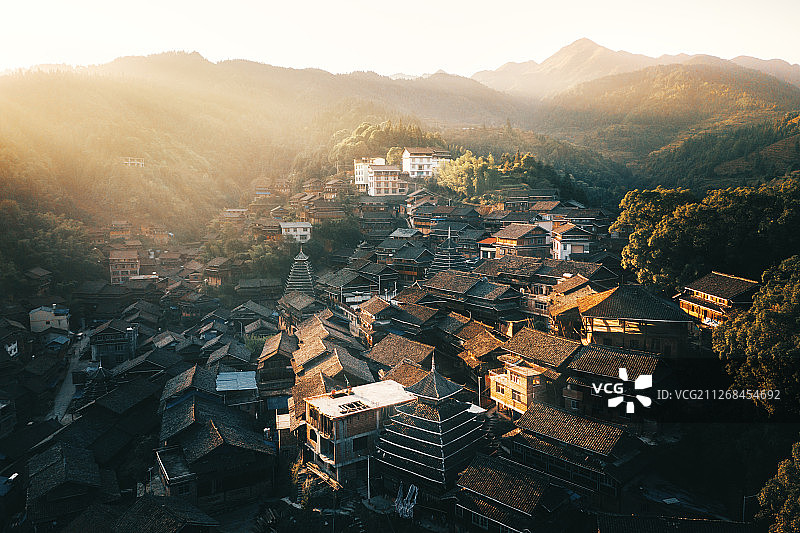 三江侗族高定村风景图片素材