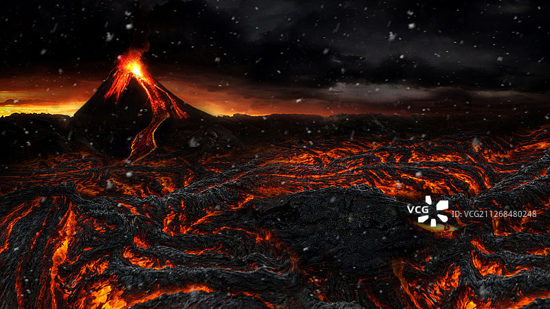 末日火山自然风光图片素材