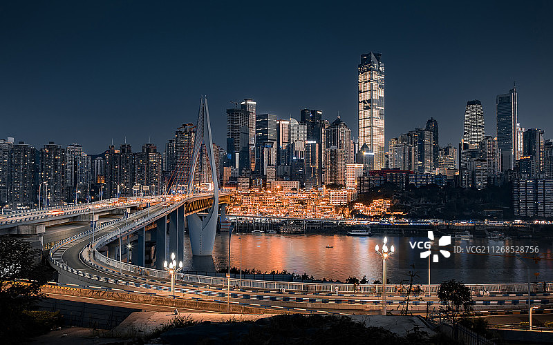 夜景千厮门城市风光图片素材