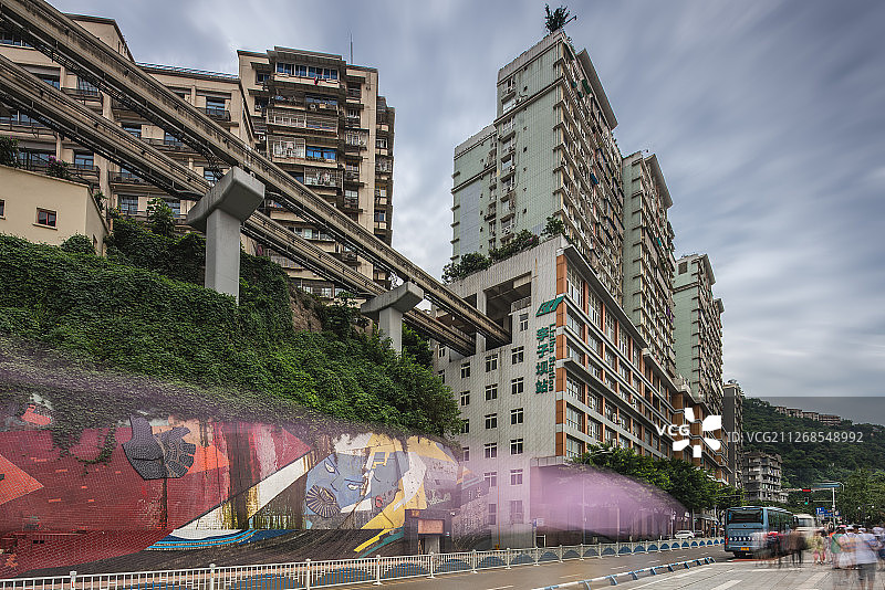 穿楼轻轨图片素材