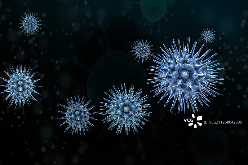 三维渲染病毒细胞图片素材