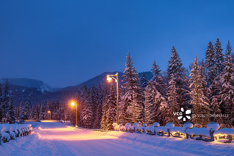 冬季新疆喀纳斯自然风光图片素材