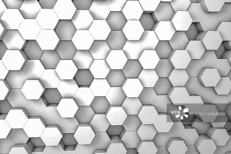 三维渲染六边形蜂窝形状图片素材
